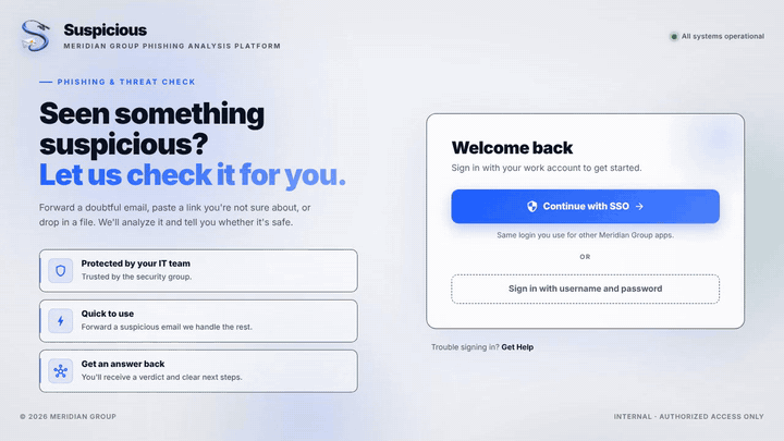 Login page: expand the local sign-in form, enter credentials and land on the home page